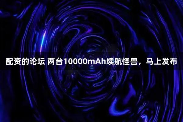 配资的论坛 两台10000mAh续航怪兽，马上发布